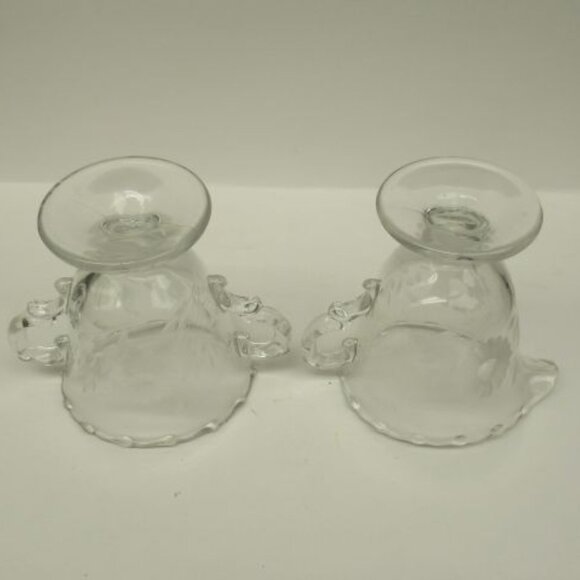 Fostoria Elegant Glass Crystal CENTURY 4 Inch Footed Creamer and Sugar Bowl - Picture 4 of 4